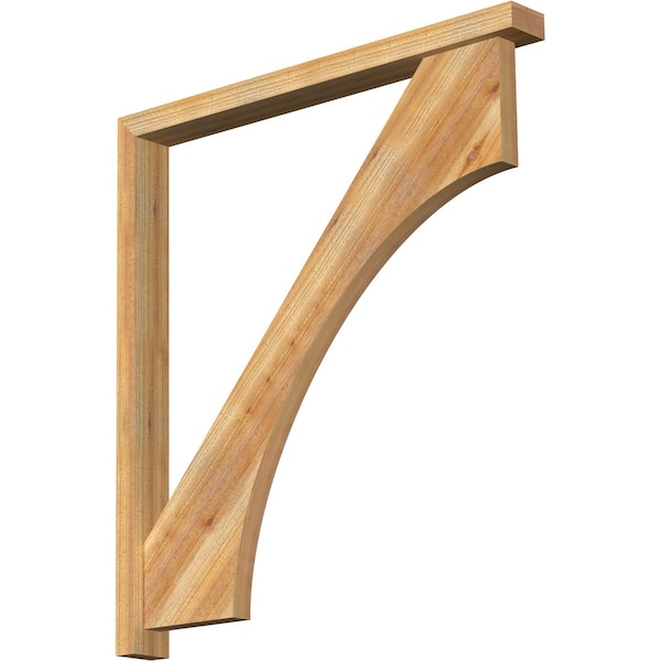 Ekena Millwork Westlake Block Rough Sawn Bracket w/ Offset Brace, Western Red Cedar, 4"W x 40"D x 44"H BKT0402X40X44WTL05RWR - main